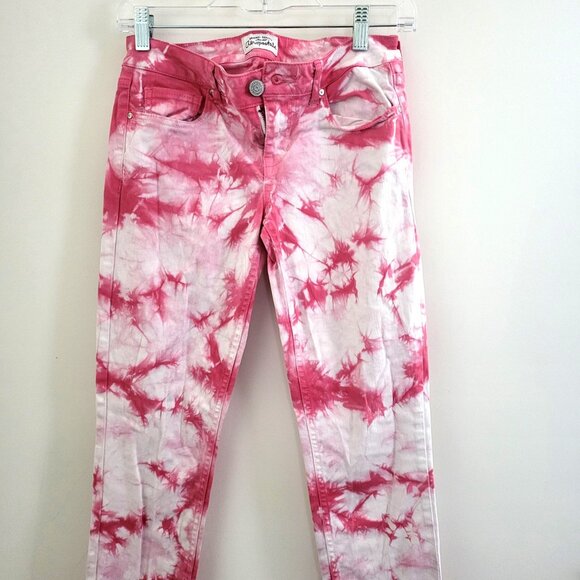AEROPOSTALE | Women's Pink & White Tiedown Jeans - Picture 3 of 7
